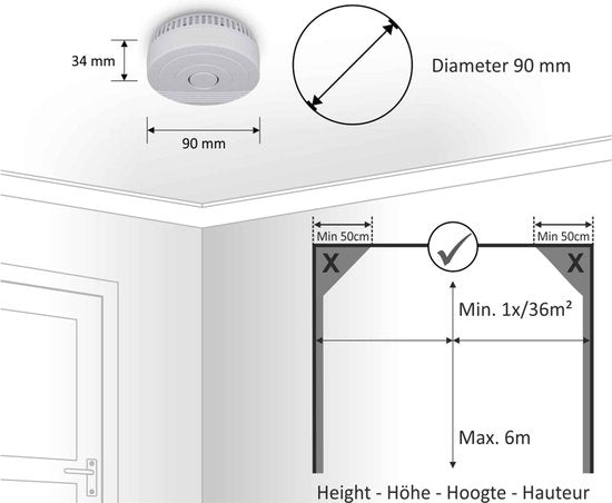 "ELRO FS1805 Smoke Detector 2-Pack with 5-Year Battery and Magnetic Mount - Compliant with European Standard EN14604"
Product Name in English: ELRO FS1805 Smoke Detector