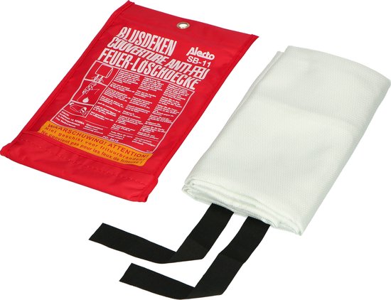 "Alecto SB-11 Fire Blanket - 100x100 cm - Complies with European Standard EN1869 - Easy to Hang"
Product Name in English: Alecto SB-11 Fire Blanket
