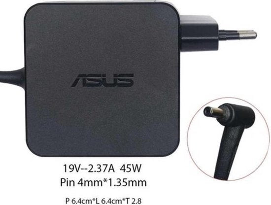 "Adapter ASUS 2.37A 45W 19V met 4mm pin" 
"ASUS Adapter 2.37A 45W 19V 4mm Pin"