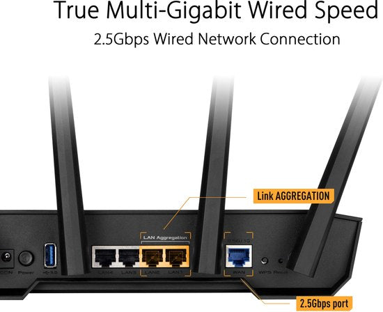 ASUS TUF Gaming AX3000 - Gaming Extendable Router - 4G / 5G Router Replacement - WiFi 6
ASUS TUF Gaming AX3000