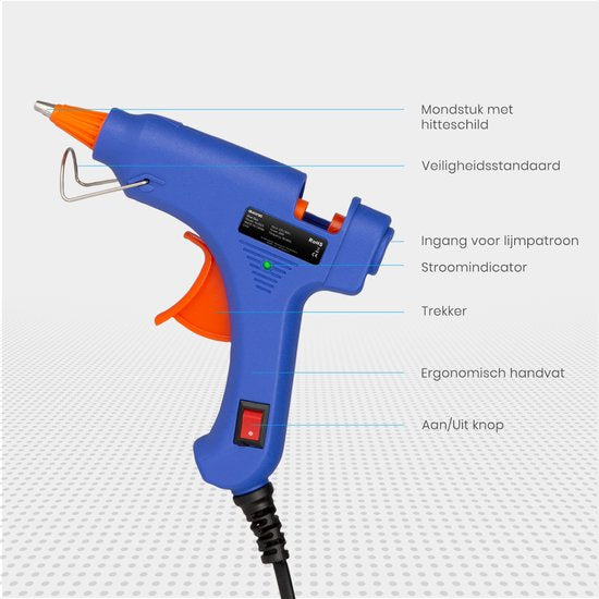 Auronic High-Performance Glue Gun - Includes 50 Glue Sticks - 20W Power