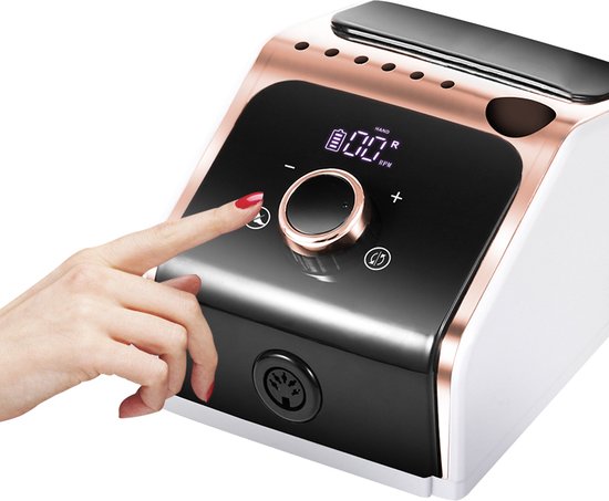 Beeperfect® Ultimate Edition Electric Nail File - Nail Drill - Manicure and Pedicure Set - Wireless - Includes 25 Bits, 100 Sanding Bands, and 5 Accessories - With Foot Pedal - 35000RPM
Beeperfect Ultimate Edition Electric Nail File