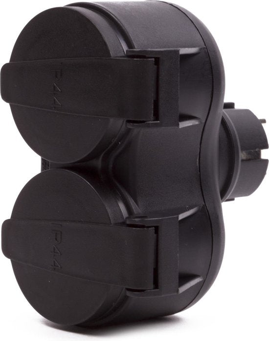 "Benson Stopcontact Splitter Duo met Klep Zwart - Set van 2 stuks"
"Benson Socket Splitter Duo with Flap Black - Set of 2 pieces"