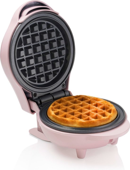 "Bestron Mini Waffle Maker for Classic Waffles - Non-Stick Waffle Iron for Children's Parties, Family Gatherings, Easter or Christmas - Retro Design - 550 Watts - Color: Pink"
Product Name in English: Bestron Mini Waffle Maker