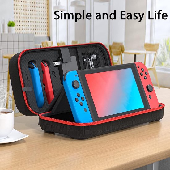 "Draagbare Opbergtas Koffer voor Nintendo Switch - Zwart - Geschikt voor Console en Accessoires"
Productnaam in het Engels: "Portable Storage Case for Nintendo Switch - Black - Suitable for Console and Accessories"