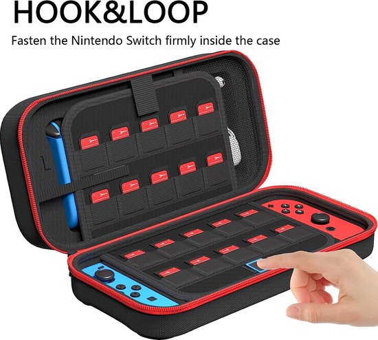 "Draagbare Opbergtas Koffer voor Nintendo Switch - Zwart - Geschikt voor Console en Accessoires"
Productnaam in het Engels: "Portable Storage Case for Nintendo Switch - Black - Suitable for Console and Accessories"