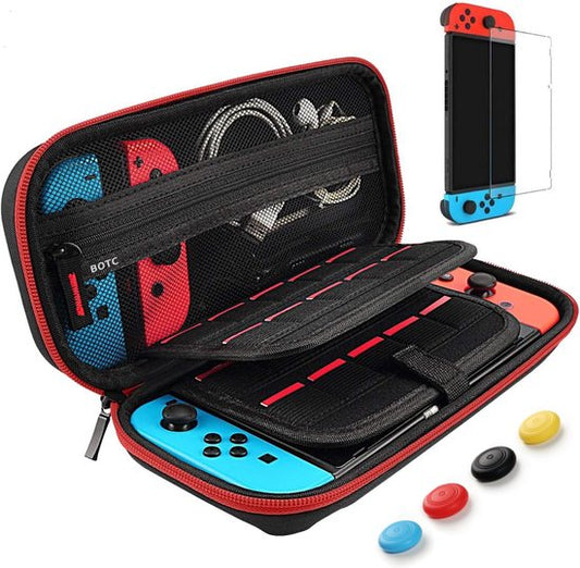"Beschermhoes voor Nintendo Switch - inclusief screenprotector en thumb grips - Zwart"
Productnaam in het Engels: "Nintendo Switch Protective Case"