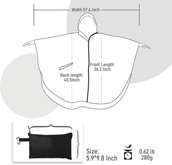 "Waterdichte BOTC Poncho voor Fietsen - Unisex - Zwart"
"BOTC Poncho - Rain Poncho - Bike Poncho - Unisex - Men & Women - Waterproof - Black"