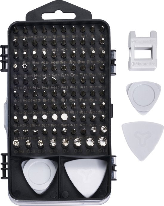 Brute Strength - 117-delige Magnetische Precisie Schroevendraaierset - Gereedschapset met Kleine Schroevendraaiers - Bitset met Torx
Productnaam in het Engels: Brute Strength 117-piece Magnetic Precision Screwdriver Set Tool Kit with Small Screwdrivers and Torx Bits