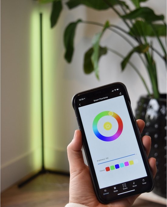"Calex Smart LED Floor Lamp - WiFi Corner Lamp Standing Lamp - Dimmable RGB and White Light - App and Remote Control"
Product Name in English: Calex Smart LED Floor Lamp