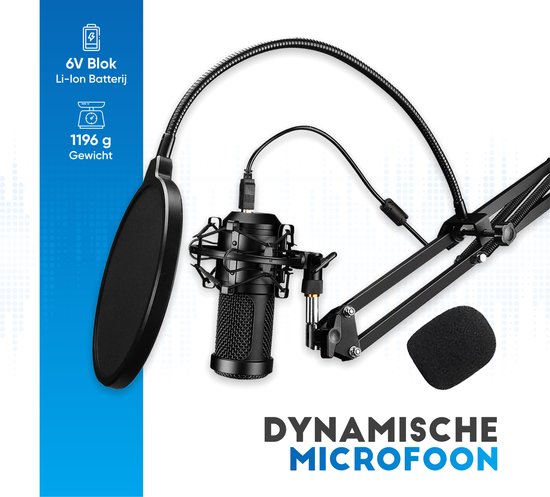 Ultimate USB Condenser Microphone with Arm - Perfect for Gaming, Streaming & PC - Cardioid Pattern - Noise Filter & Pop Shield Included