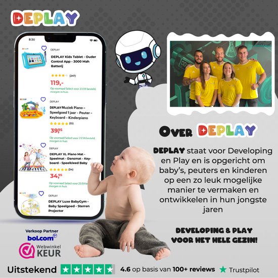 "Zwarte DEPLAY 4G KidsWatch - Smartwatch voor Kinderen met GPS Tracker" 
Productnaam in het Engels: DEPLAY 4G KidsWatch