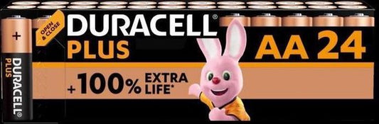 "24 Duracell Plus AA Alkaline Batteries"