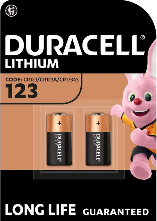 Duracell Ultra Photo CR123A Batteries - Pack of 2
Duracell Ultra Photo CR123A