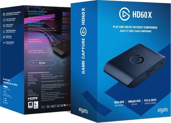 Elgato HD60 X - Externe Game Capture Kaart - Compatibel met PC, PS5, PS4, Xbox Series X, Xbox One & Mac
Elgato HD60 X