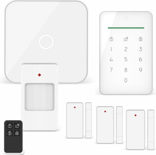 "ELRO AS90S Home+ Slim Wireless Alarm System - Wifi - GSM Function - Best Tested - With Base Station, Control Panel, Motion Detector, 3x Door/Window Contact, and Remote Control"
Product Name in English: ELRO AS90S Home+ Slim Wireless Alarm System