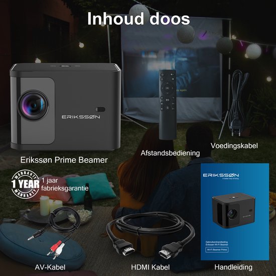 Eriksson Beamer Prime - Stream from Your Phone - 6600 Ansi-Lumens - Mini Projector - Beamers
Eriksson Beamer Prime