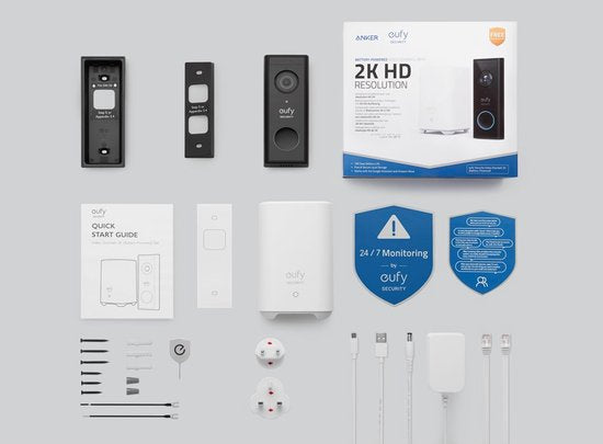 "Eufy Security Video Doorbell S220 - White and Black - Battery-Powered Video Doorbell - 2K HD - No Monthly Fees"
Product Name in English: Eufy Security Video Doorbell S220