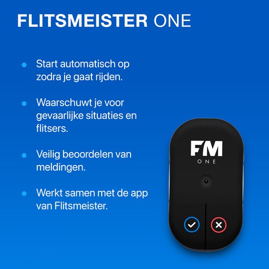 Flitsmeister ONE - Compact Speed and Traffic Alert Device - Seamless Integration with Flitsmeister App - Ideal for Cars and Motorcycles