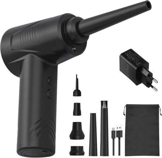 "Rechargeable and Wireless Forgoods Airduster Pro - Blow and Suck - Computer Cleaning - Air Duster - Compressed Air - Dust Cleaner - 55,000 RPM - Black - Includes Plug"
English product name: Forgoods Airduster Pro