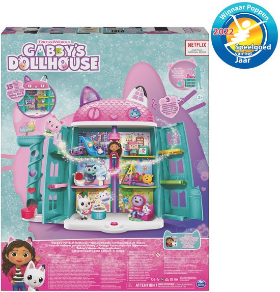 Natuurlijk! Hier is een herschreven versie van de titel in het Engels:
**Gabby's Magical Dollhouse - Over 60cm Tall - Includes Gabby & Pandy Figures, 8 Furniture Pieces & 3 Accessories - Perfect for Kids 3+**
Deze titel benadrukt de belangrijkste kenmerken en voordelen van het product op een duidelijke en aantrekkelijke manier.