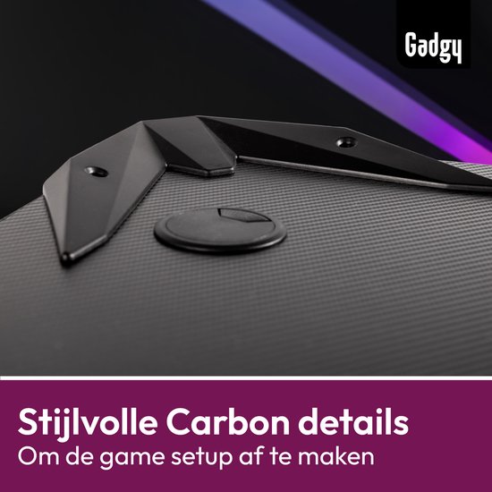 "Gadgy Carbon Gaming Desk - 110 CM Wide Gaming Bureau - Gaming Table with Carbon Details - Gaming Desk with Headphone Holder, Cup Holder & Cable Tunnel - Level Up Gaming with Gadgy - Black Carbon"
Product Name in English: Gadgy Carbon Gaming Desk