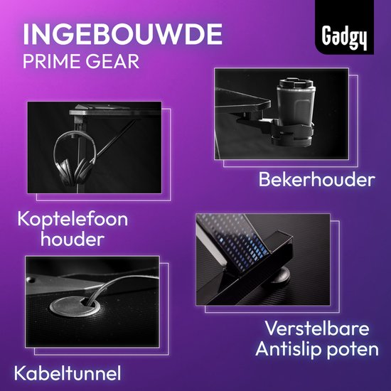 "Gadgy Carbon Gaming Desk - 110 CM Wide Gaming Bureau - Gaming Table with Carbon Details - Gaming Desk with Headphone Holder, Cup Holder & Cable Tunnel - Level Up Gaming with Gadgy - Black Carbon"
Product Name in English: Gadgy Carbon Gaming Desk