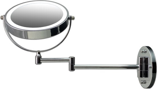 "Gerard Brinard Rechargeable Metal Illuminated Wall Swivel Arm Bathroom LED Mirror, Dimmable Chrome, Double-Sided Illumination, 7x Magnification 18cm Diameter, Power Cable (USB)"
Product Name in English: Gerard Brinard Rechargeable Metal Illuminated Wall Swivel Arm Bathroom LED Mirror