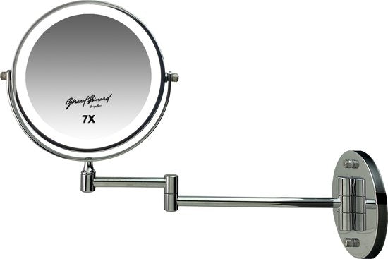 "Gerard Brinard Rechargeable Metal Illuminated Wall Swivel Arm Bathroom LED Mirror, Dimmable Chrome, Double-Sided Illumination, 7x Magnification 18cm Diameter, Power Cable (USB)"
Product Name in English: Gerard Brinard Rechargeable Metal Illuminated Wall Swivel Arm Bathroom LED Mirror