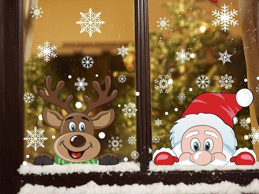 Christmas Window Stickers - Christmas Window Decorations - Christmas Stickers - Window Stickers for Kids - Indoor Christmas Decorations - Santa Claus - Reindeer - 50 pieces
Christmas Window Stickers