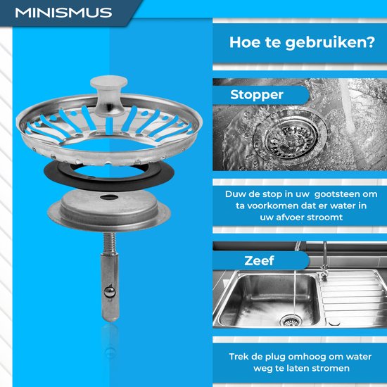 "80mm Kitchen Sink Drain Stopper - Drain Plug - Basket Plug - Universal - Sink Strainer - Plunger - Strainer - Sink Plug - 1 Piece - Stainless Steel"
Kitchen Sink Drain Stopper
