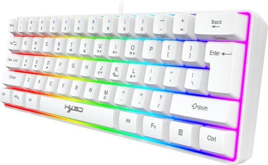 "HXSJ V700 RGB Membraan Bedraad Gaming Toetsenbord - 61 Toetsen - Qwerty - Wit"
Productnaam in het Engels: HXSJ V700 RGB Membrane Wired Gaming Keyboard - 61 Keys - Qwerty - White