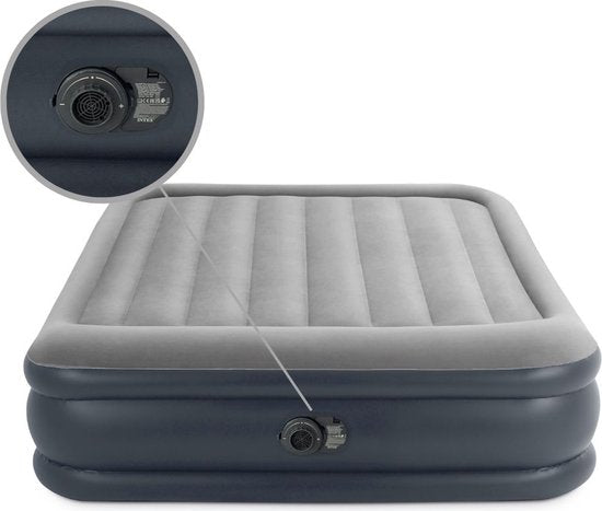 "Intex Queen Deluxe Pillow Rest Luchtbed met ingebouwde pomp - 203x152x42 cm" kan worden herschreven als "Comfortabel Intex Queen Deluxe Pillow Rest Luchtbed met ingebouwde pomp - 203x152x42 cm".
De Engelse productnaam zonder leestekens eromheen is "Intex Queen Deluxe Pillow Rest Airbed with Built-in Pump - 203x152x42 cm".