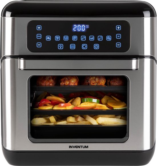 "Inventum GF1200HLD - Airfryer Oven - Hot Air Fryer - 12 Liters - 8 Programs - 5 Accessories - 80 to 200°C - 1500 Watts - Black/ Stainless Steel"
Inventum GF1200HLD Airfryer Oven