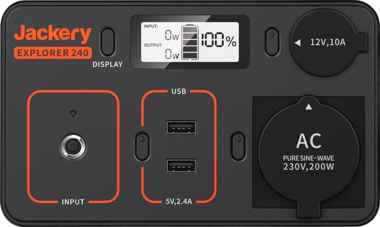 Draagbaar Powerstation Jackery Explorer 240 - Powerbank met 230V Power Station Generator
Jackery Explorer 240