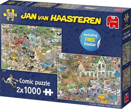 Jan van Haasteren Safari & Storm 2-in-1 Puzzle Set - 2 x 1000 Pieces