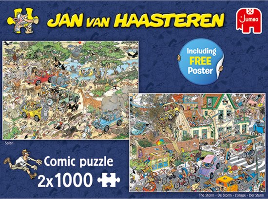 Jan van Haasteren Safari & Storm 2-in-1 Puzzle Set - 2 x 1000 Pieces