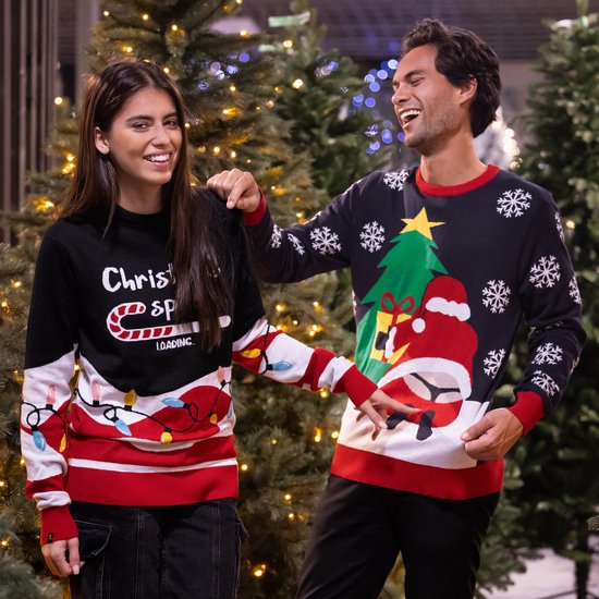 Santa's Naughty Christmas Sweater - Fun Holiday Gift for Adults - Unisex - XL - Blue