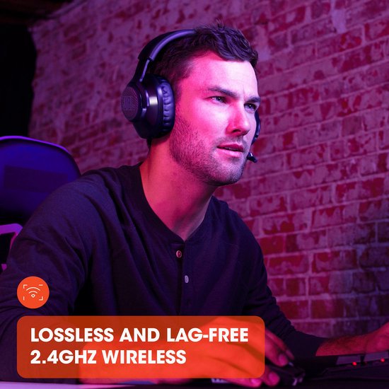 Natuurlijk! Hier is een herschreven versie van de titel in het Engels:
**"JBL Quantum 350 Wireless Gaming Headset - Immersive Over-Ear Sound - Compatible with PS4/PS5, PC & Nintendo Switch - Sleek Black Design"**
Deze titel benadrukt de draadloze functionaliteit, het meeslepende geluid, en de compatibiliteit met meerdere platforms, terwijl het ook de stijlvolle zwarte kleur benadrukt.