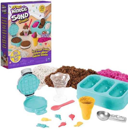 Kinetic Sand - IJstraktaties speelset met drie kleuren geurend zand - 510 gram - Sensorisch speelgoed
"Kinetic Sand - IJstraktaties speelset met geurend zand - 510g - Sensorisch speelgoed"
Translation: "Kinetic Sand - Ice Treats Playset with Scented Sand - 510g - Sensory Toy"