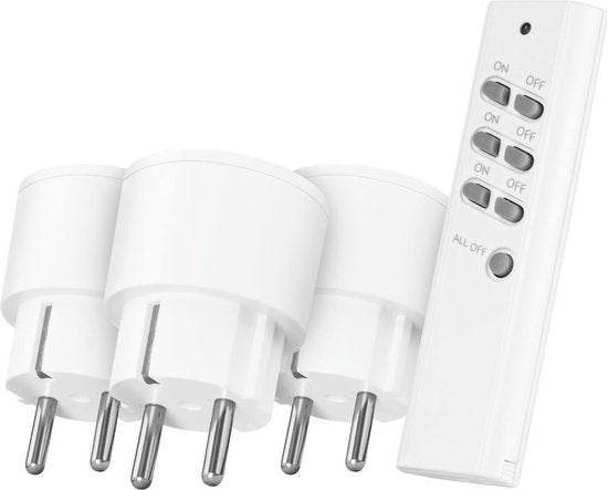 KlikAanKlikUit Startset - 3 Schakelaars met Afstandsbediening - APC3-2300R - Alleen geschikt voor Nederland
"KlikAanKlikUit Startset - 3 Schakelaars met Afstandsbediening - APC3-2300R - Only suitable for the Netherlands"
Engelse productnaam: KlikAanKlikUit Startset 3 Switches with Remote Control APC3-2300R