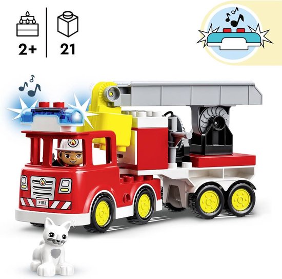 LEGO DUPLO Fire Truck Adventure - Educational Toddler Toy with Animal Figure - 10969