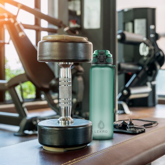 HydroBoost Motivational Water Bottle with Time Markers - 1L BPA-Free Fruit Infuser & Shaker Ball - Perfect Christmas Gift - Green