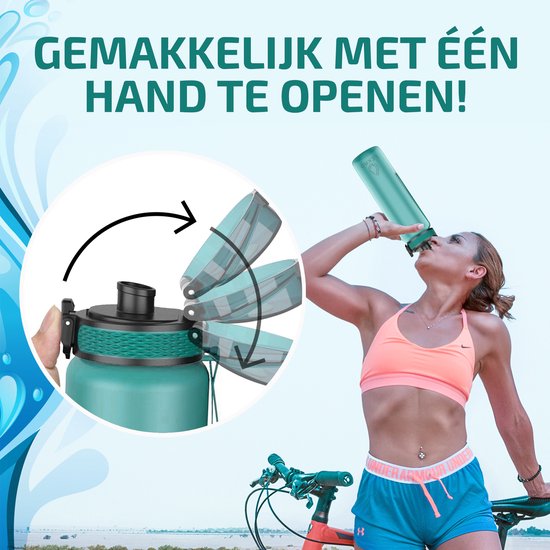 "Lekro Water Bottle with Time Markings - Motivational 1 Liter Drinking Bottle - BPA Free - Christmas Gift"
Product Name in English: Lekro Water Bottle with Time Markings