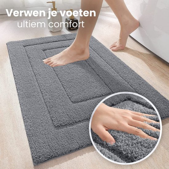 Luxurious Non-Slip Bath Mat - Gray - 60x40CM - Perfect for Shower & Toilet