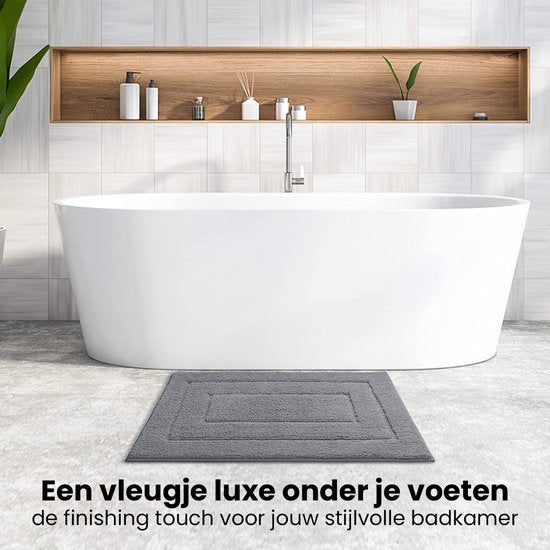 Luxurious Non-Slip Bath Mat - Gray - 60x40CM - Perfect for Shower & Toilet