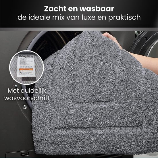 Luxurious Non-Slip Bath Mat - Gray - 60x40CM - Perfect for Shower & Toilet