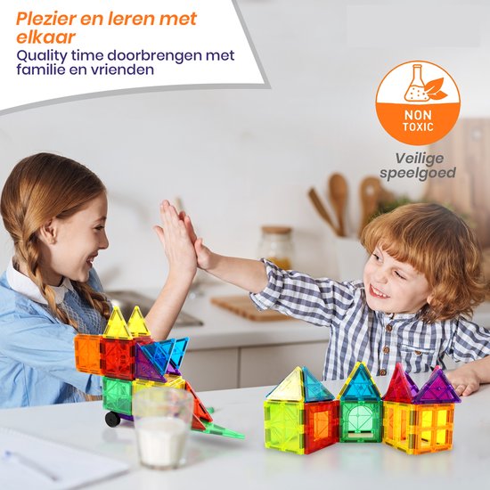 Magnetic Tiles - 100 Pieces - Construction Toy - Montessori Toy
Magnetic Tiles