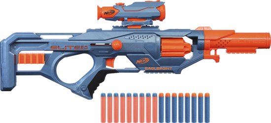 "NERF Elite 2.0 Eaglepoint RD 8 - Blaster" kan worden herschreven als "NERF Elite 2.0 Eaglepoint RD 8 Blaster - Verbeterde Schietervaring".
De Engelse productnaam zonder leestekens is "NERF Elite 2.0 Eaglepoint RD 8 Blaster".