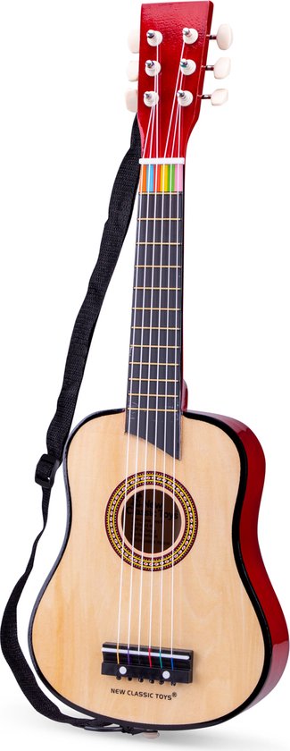 "Wooden Toy Guitar with Carrying Strap - Includes Music Booklet - New Classic Toys Musical Instrument"
Product Name in English: "Wooden Toy Guitar"
